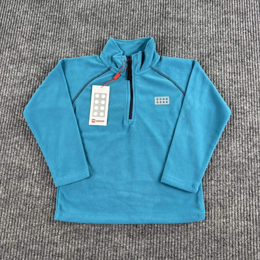 NWT LEGO Wear Kids Fleece Pullover Size 104 4 Years 1/4 Zip Blue LWSINCLAIR 702